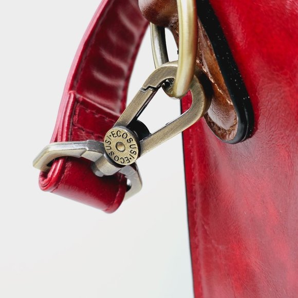 Ecosusi Vegan Leather Medium Messenger Crossbody Convertible Bag - Picture 5 of 10